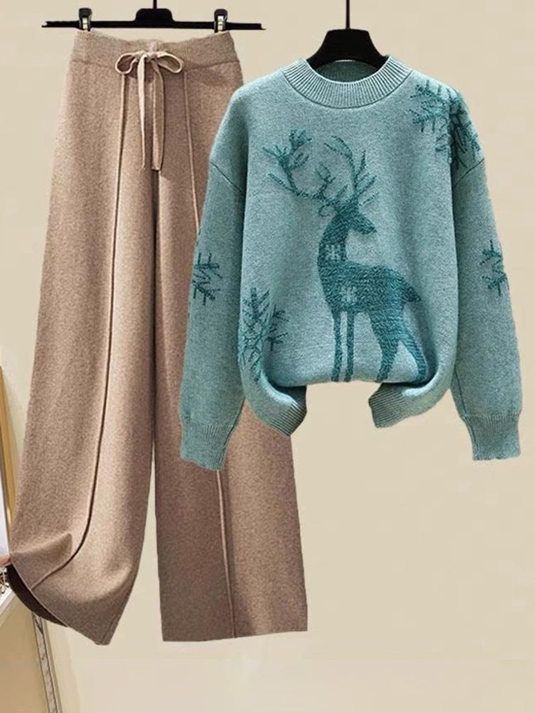 

Alamode By Akanksha Blue Siruki Woolen Coord Set