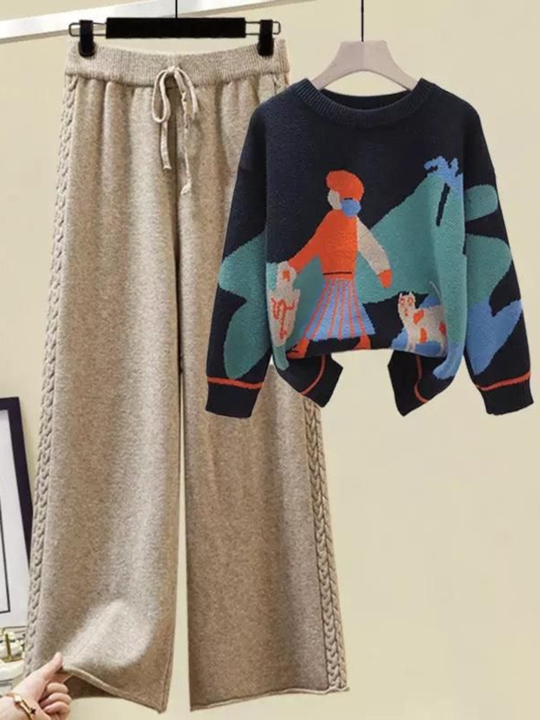 

Alamode By Akanksha Navy Blue Kate Woolen Coord Set