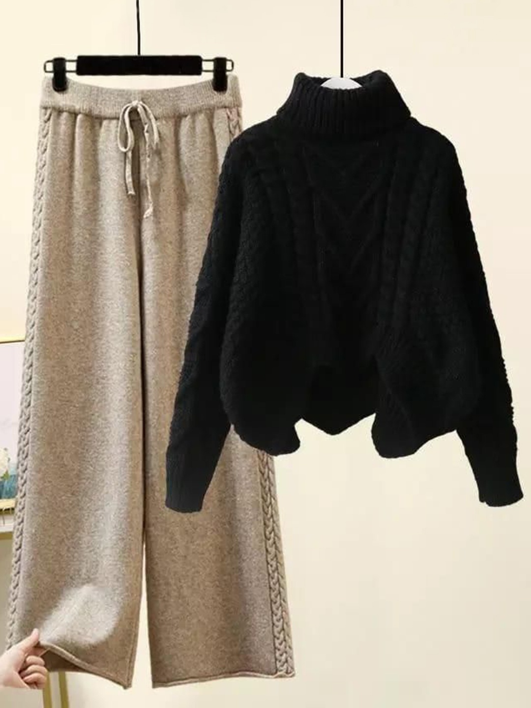 

Alamode By Akanksha Black Penny Woolen Coord Set