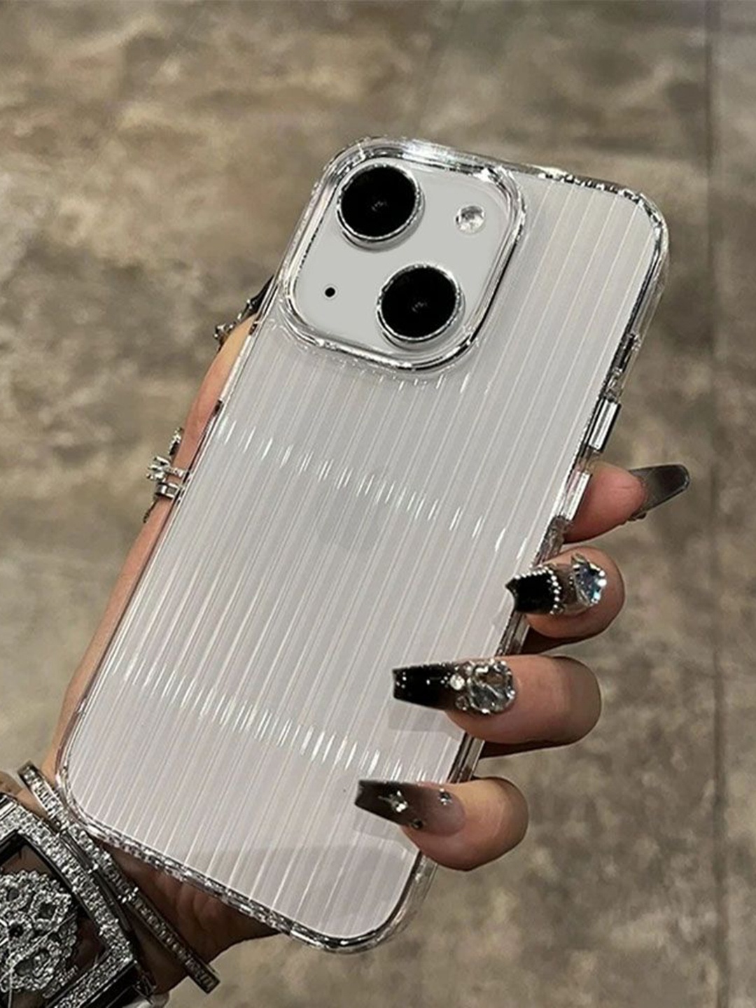 Luxury Kase Solid Transparent iPhone 14 Plus Back Case