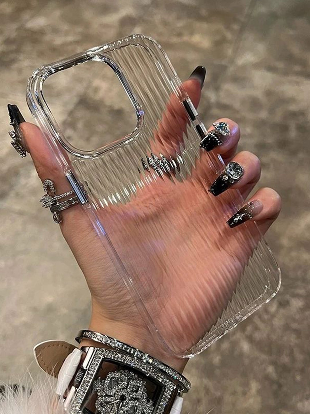 Luxury Kase Solid Transparent iPhone 15 Pro Back Case
