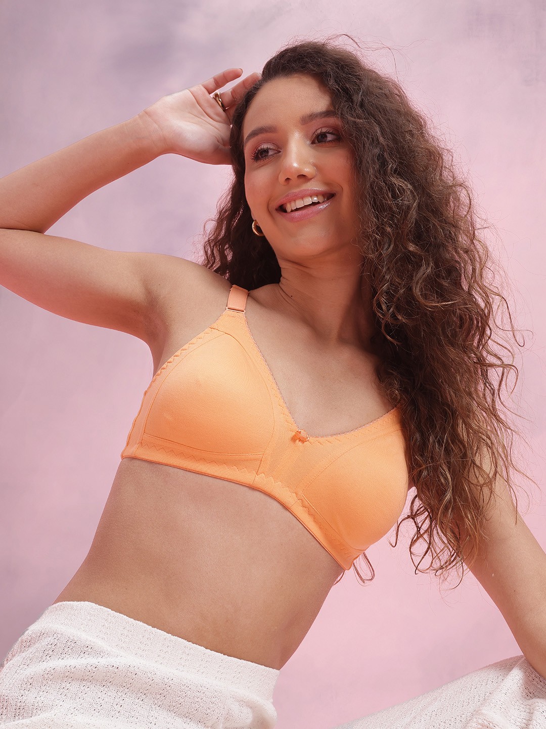 

DressBerry Solid Full Coverage Bra, Orange
