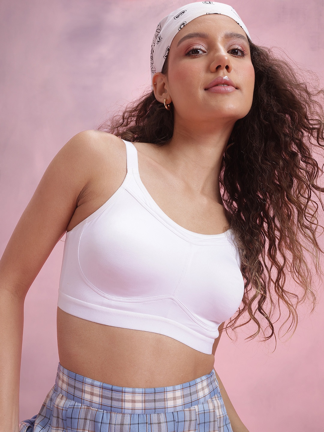 

DressBerry Solid Full Coverage Bra, White