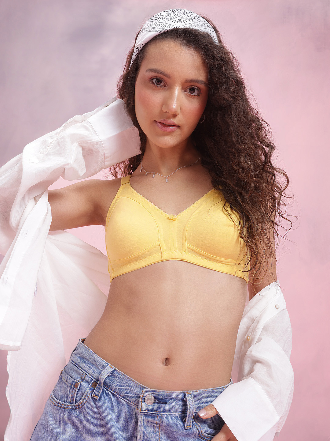 

DressBerry Solid Full Coverage Bra, Yellow