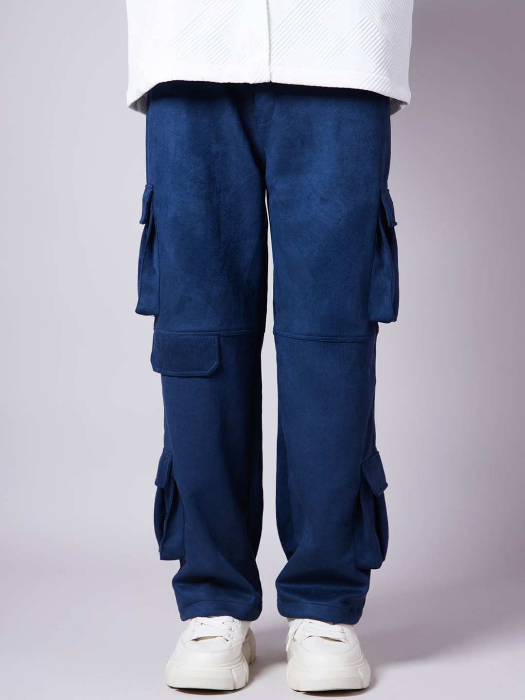 Hop Head Midnight Blue Boxy Pocket Suede Pants