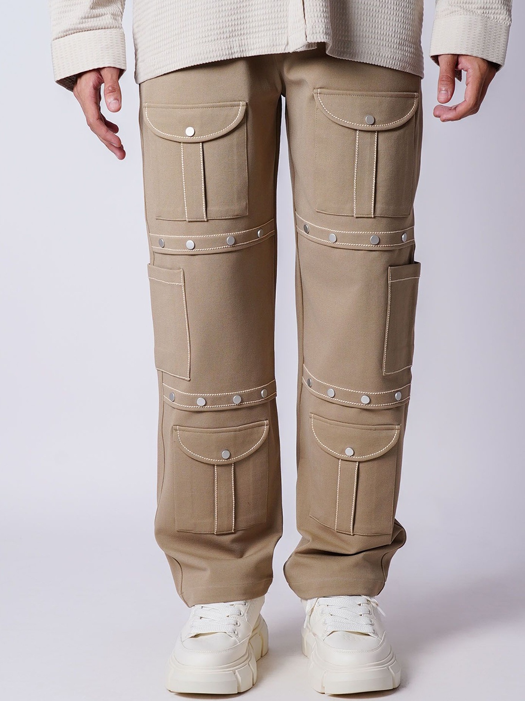 Hop Head Metallic Button Cargo, Brown