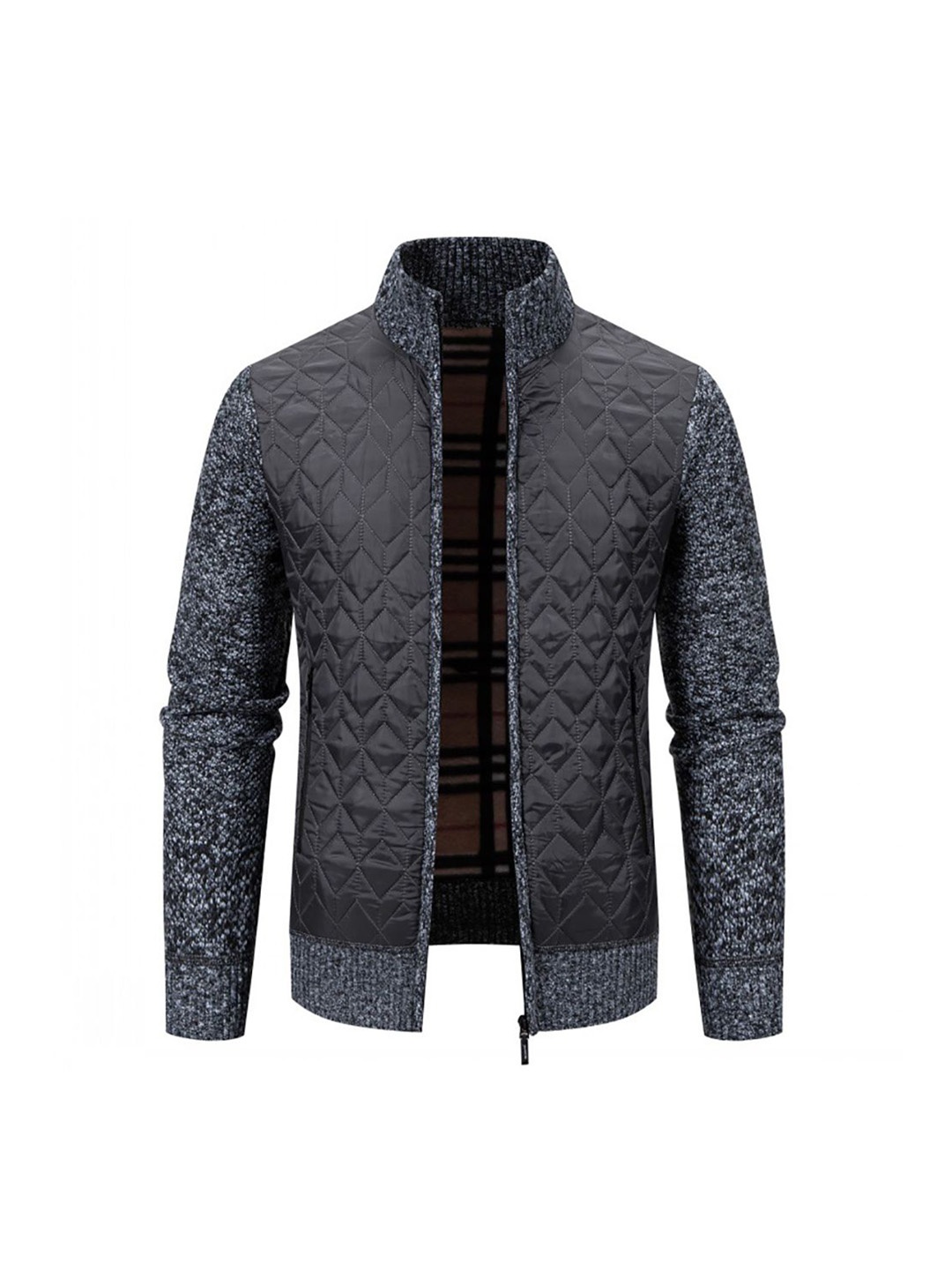 

StyleCast x Revolte Men Mock Collar Solid Casual Padded Jacket, Grey