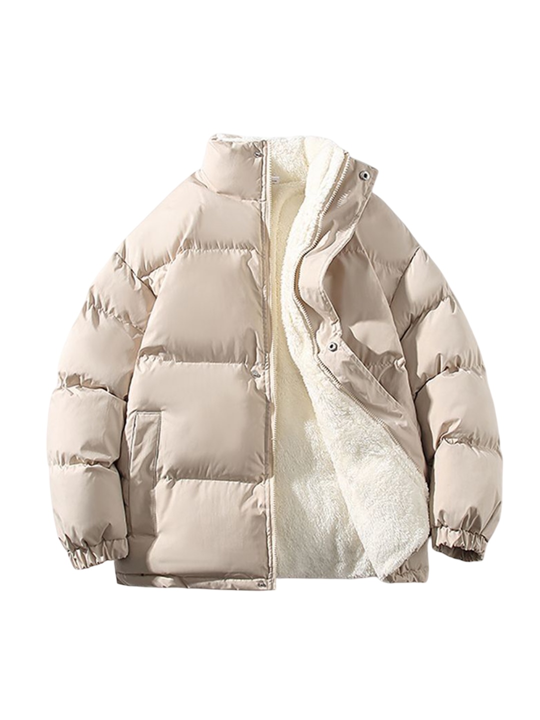 

StyleCast x Revolte Men Mock Collar Solid Casual Insulator Padded Jacket, Beige