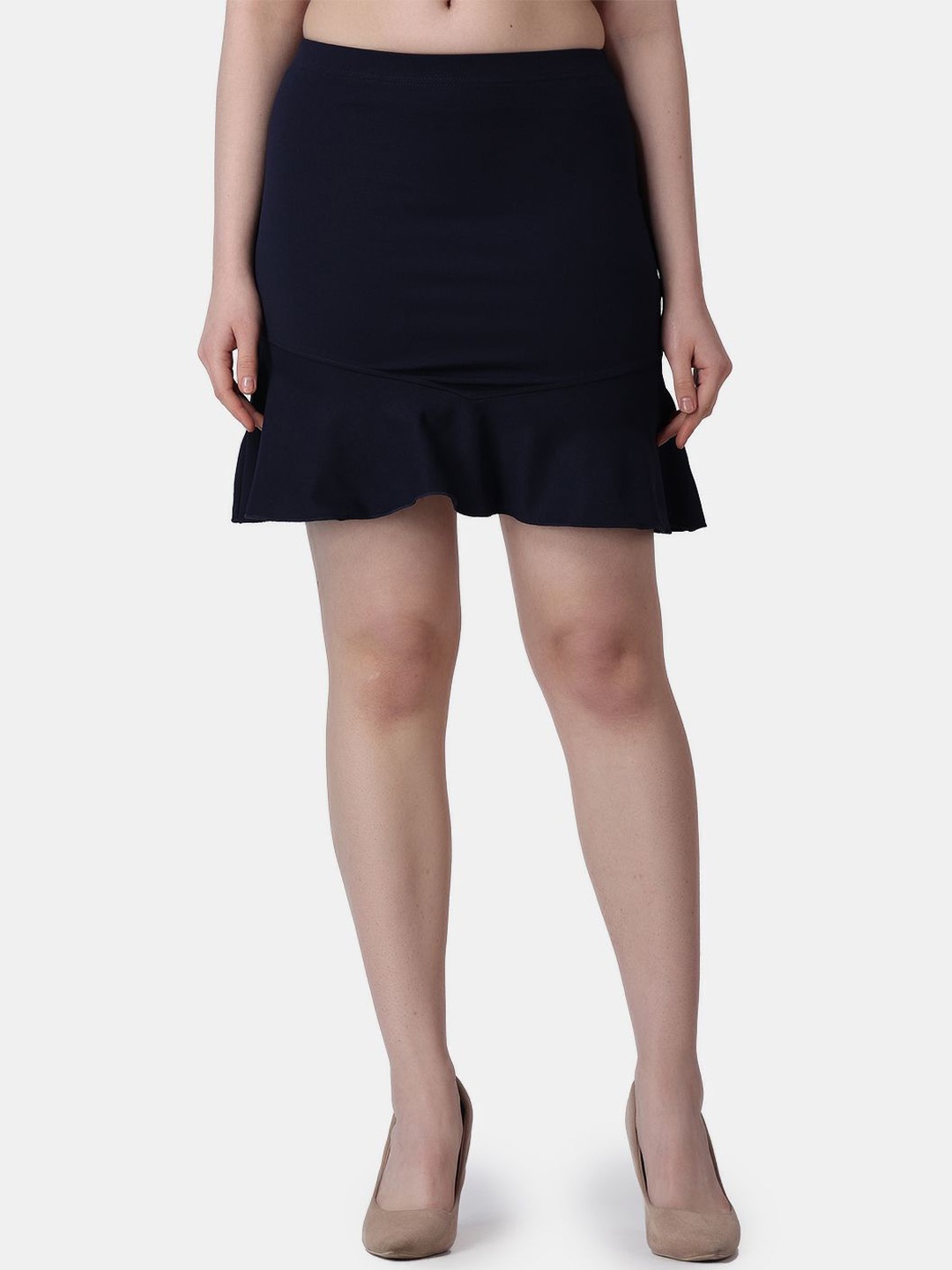 

Popwings Women A-Line Mini Skirt, Navy blue