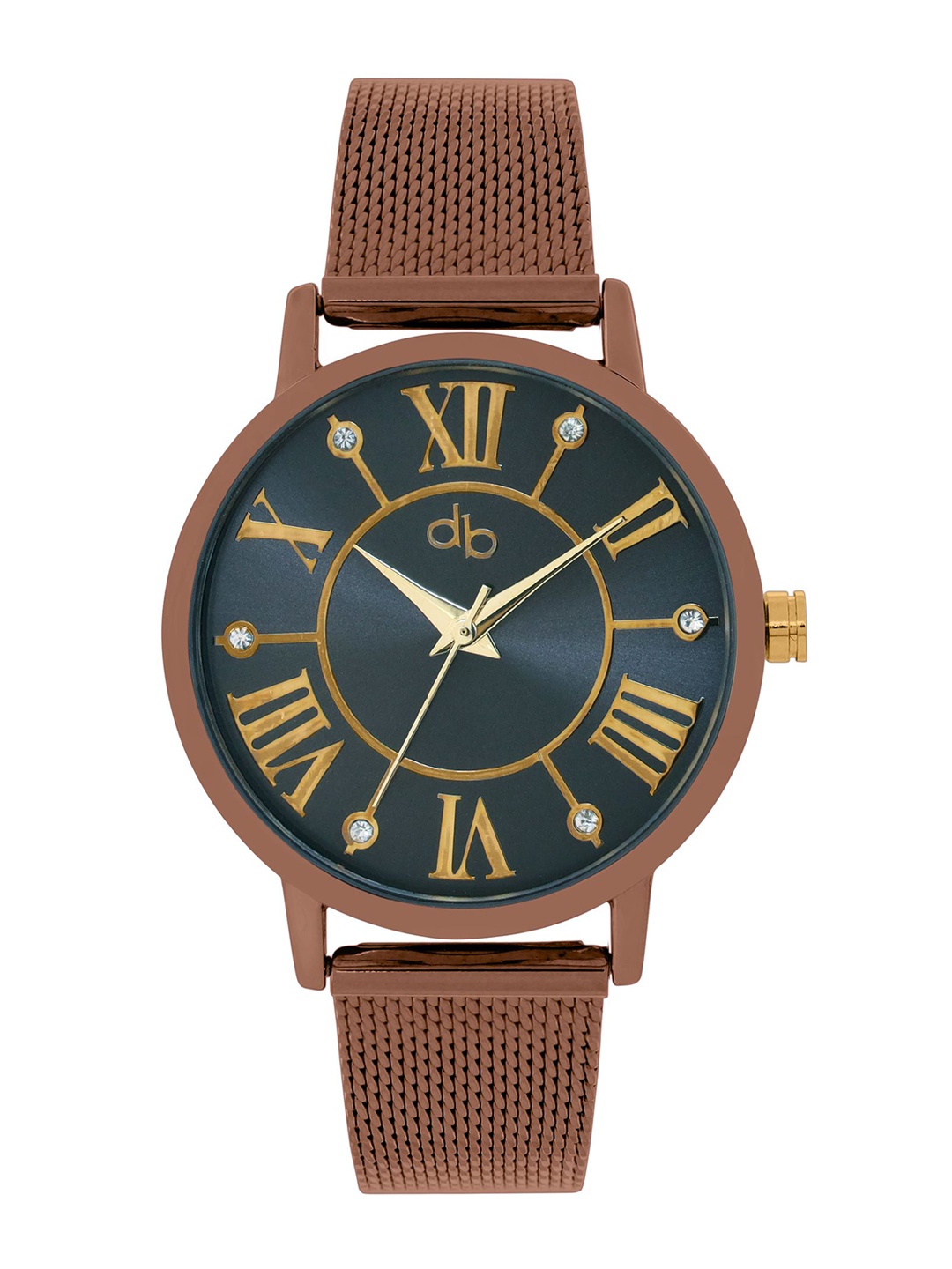 

DressBerry Women Brass Dial & Straps Analogue Watch DB24-22A, Black