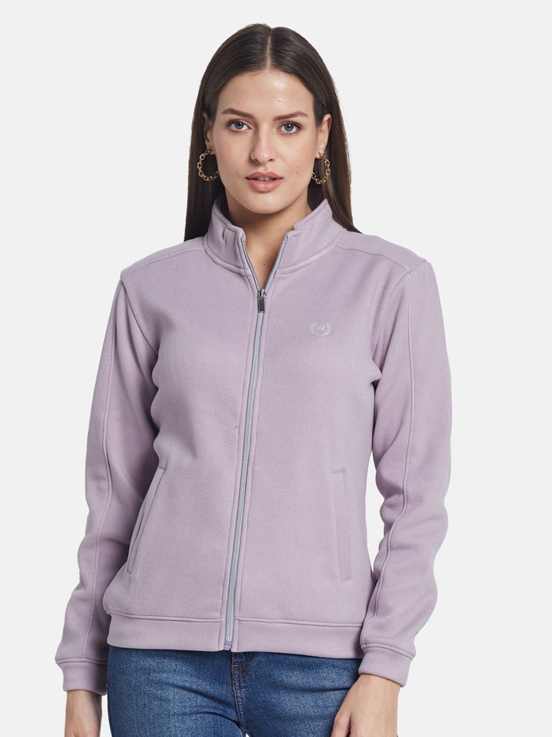 

METTLE Women Front-Open Sweatshirt, Purple