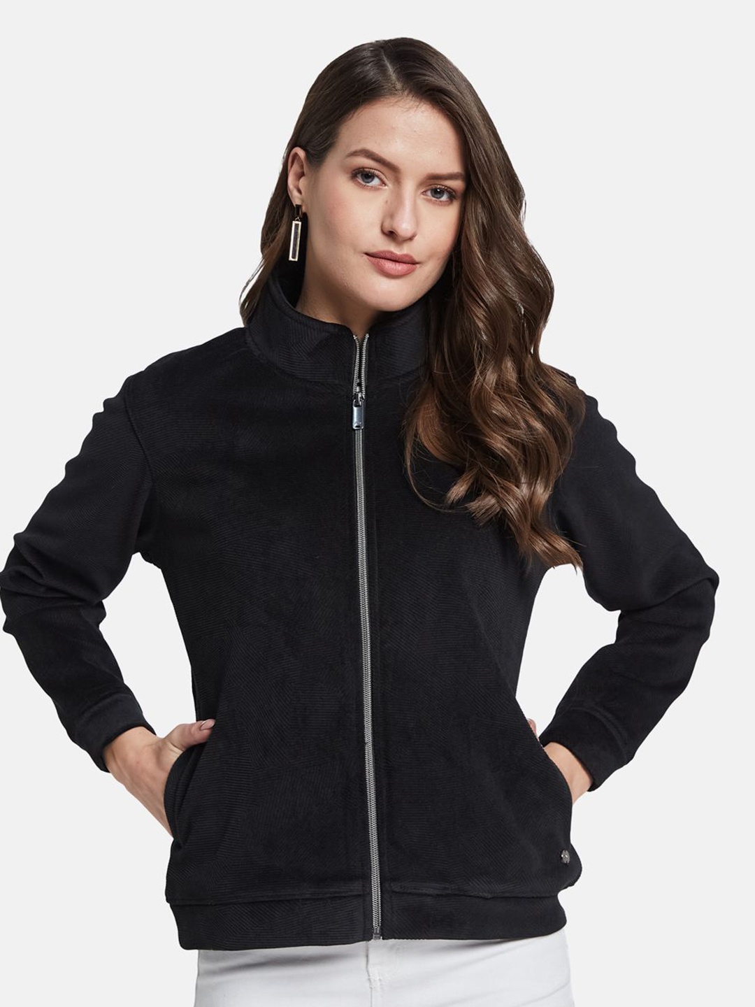 

METTLE Women Front-Open aw24 Sweatshirt, Black