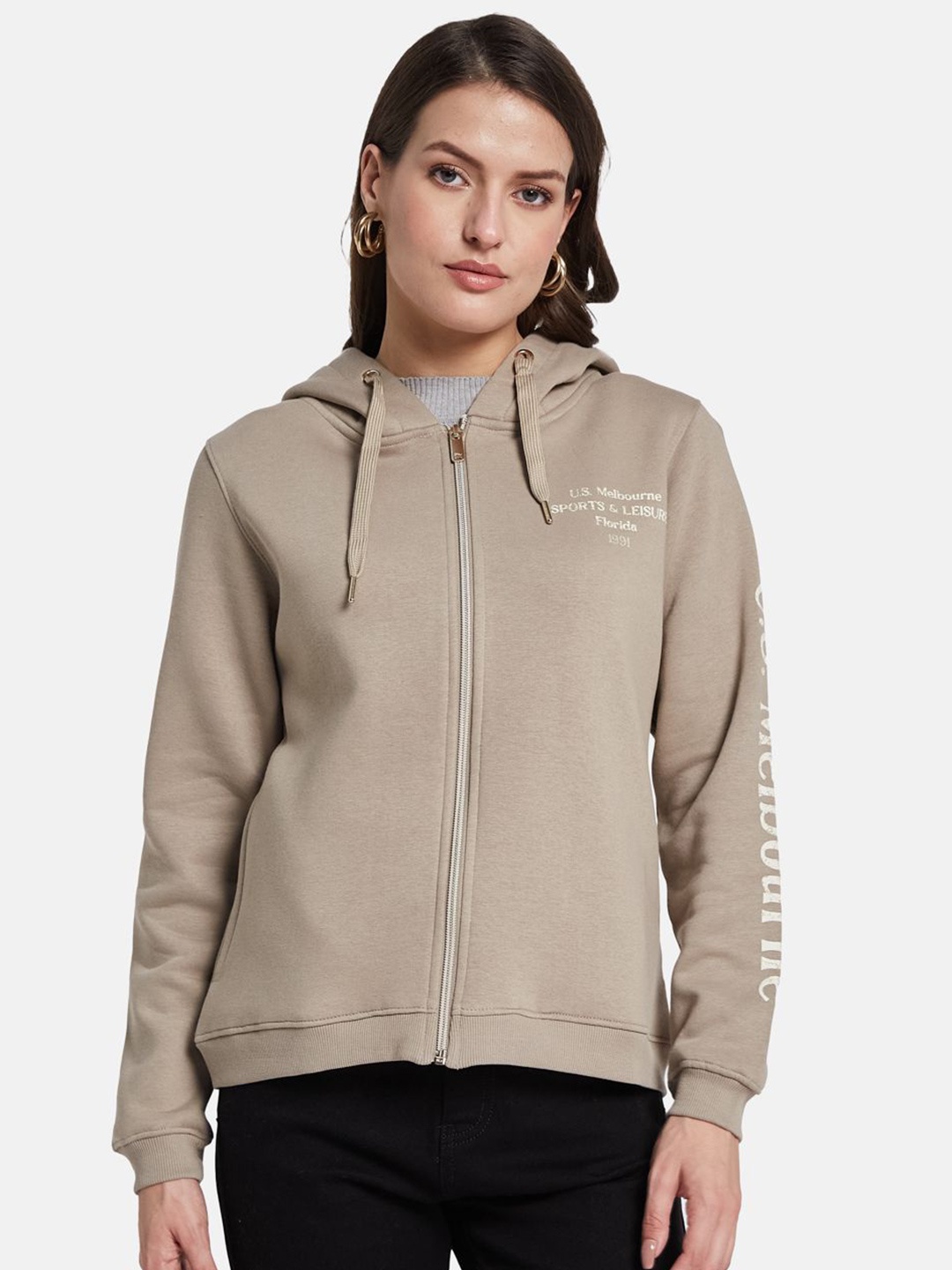 

METTLE Women Hooded Sweatshirt, Brown