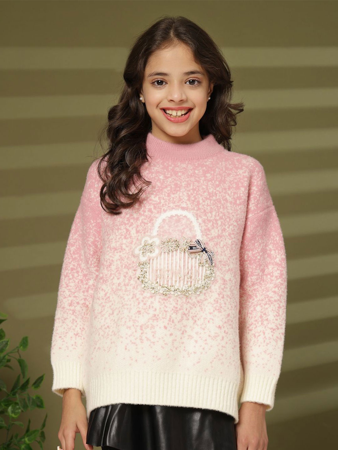 

Albion By CnM Girls Embroidered Pullover Sweater, Pink