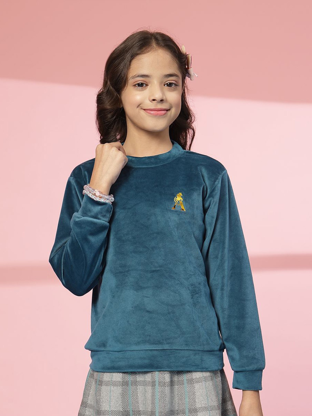 

Albion By CnM Girls Woollen Pullover, Turquoise blue
