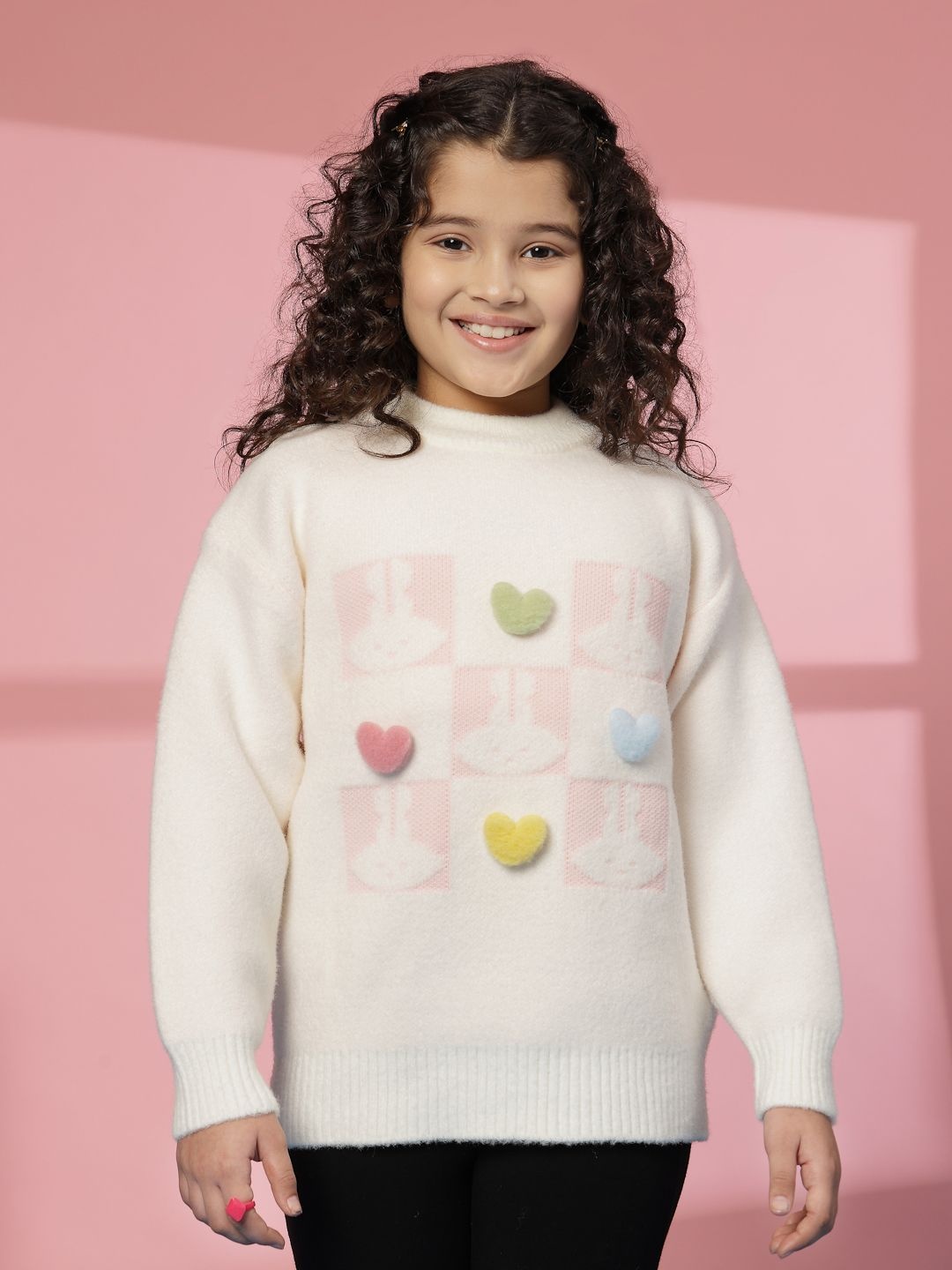 

Albion By CnM Girls Embroidered Woollen Pullover, White