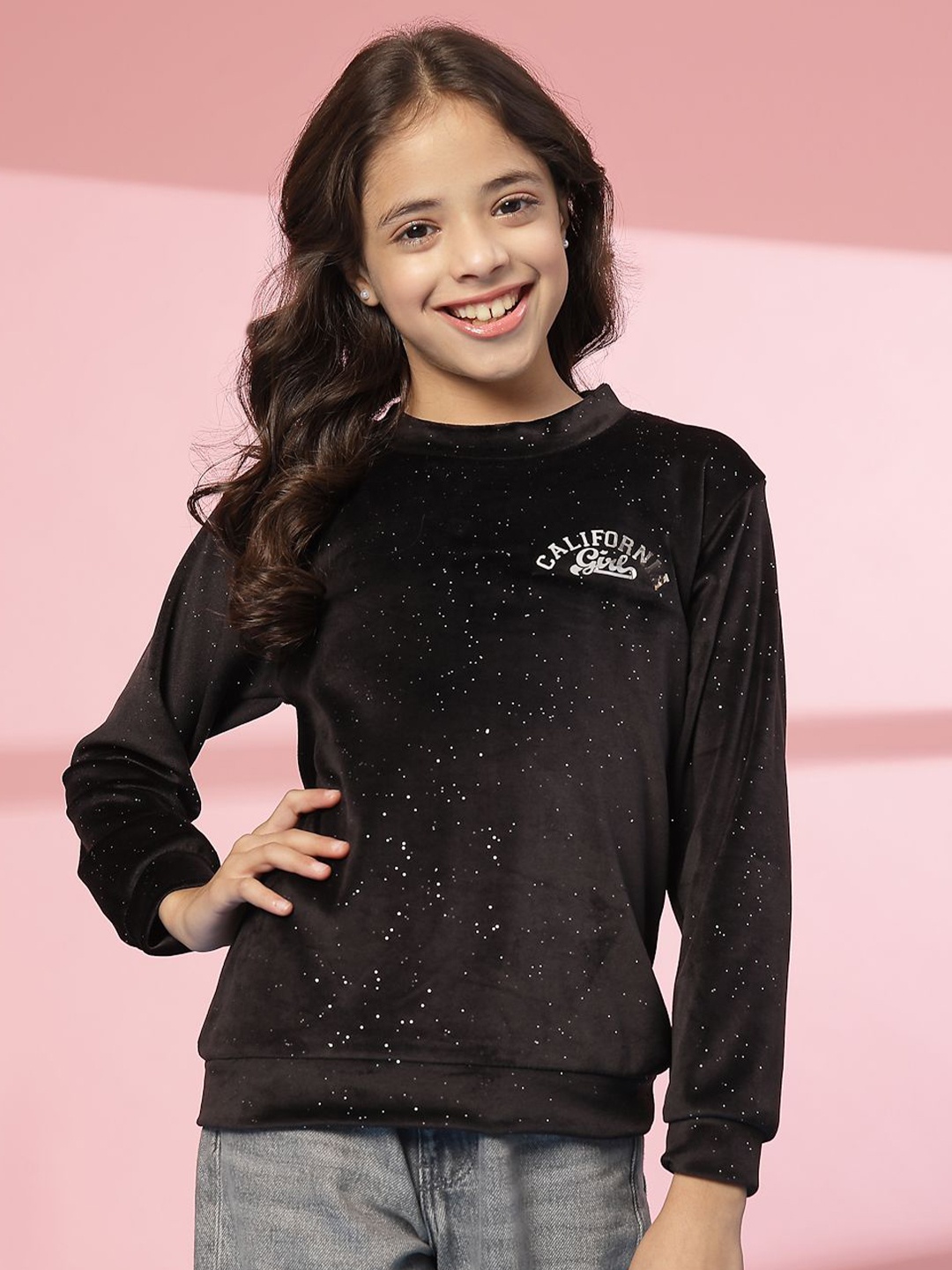 

Albion By CnM Girls Long Sleeves Woollen Pullover Sweaters, Black
