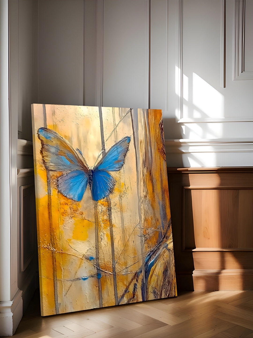

Art Street Yellow & Blue Canvas Birds and Animals Wall Art