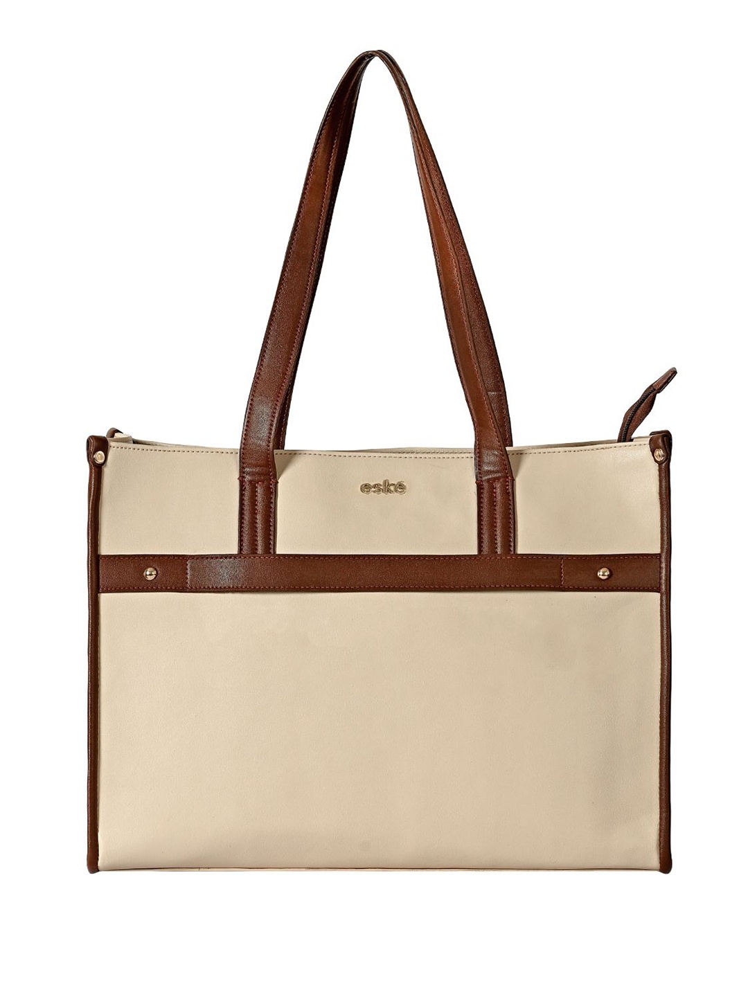 

Eske Women Colourblocked Structured Shoulder Bag, Beige