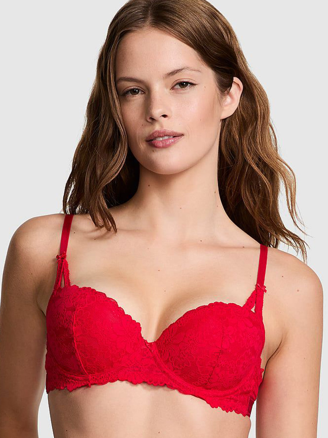 

Victoria's Secret Medium Coverage Underwired Lightly Padded Balconette Bra, Red