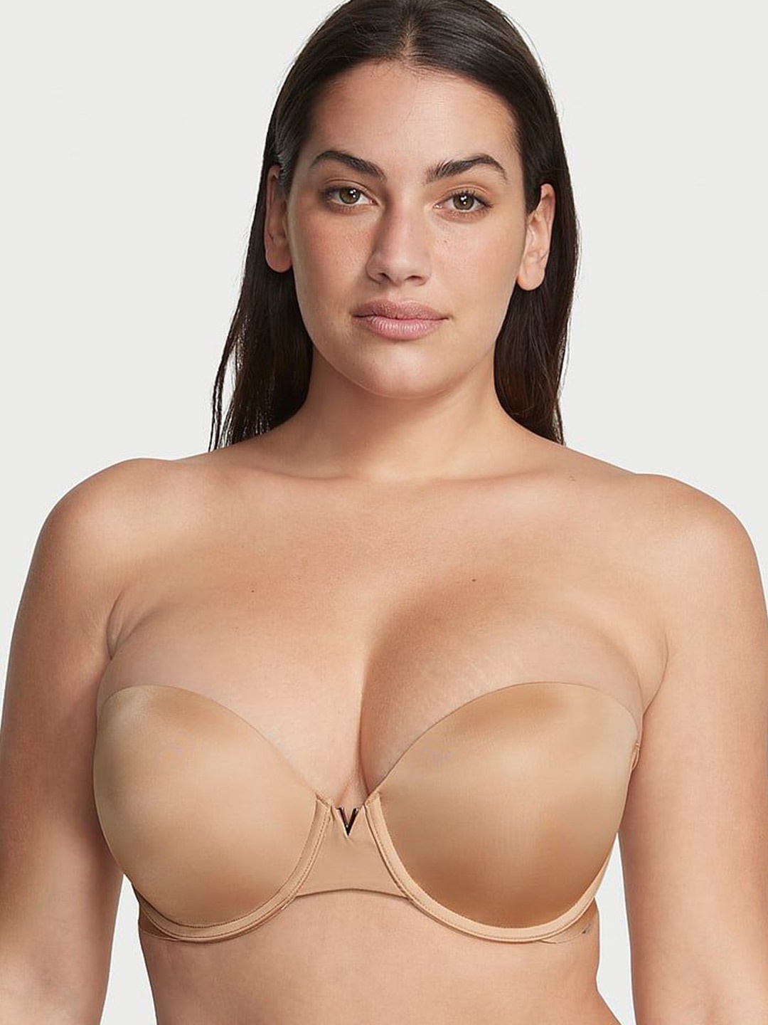 

Victoria's Secret Women Underwired Lightly Padded Strapless Bandeau Bra, Beige