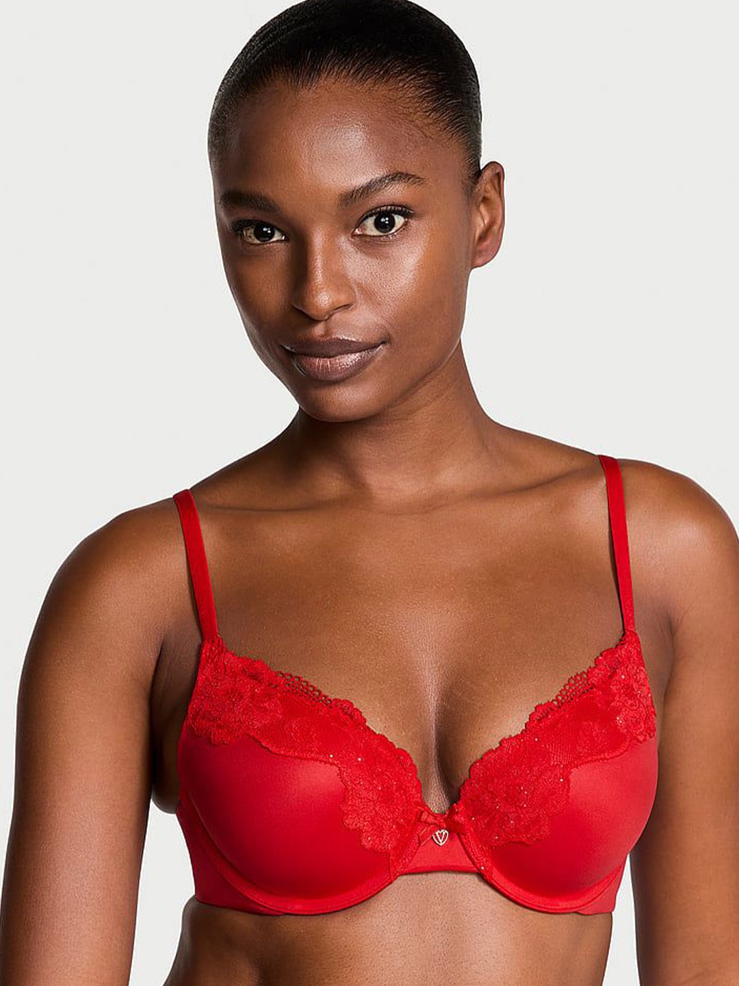 

Victoria's Secret Full Coverage Underwired Lightly Padded Push-Up Bra, Red