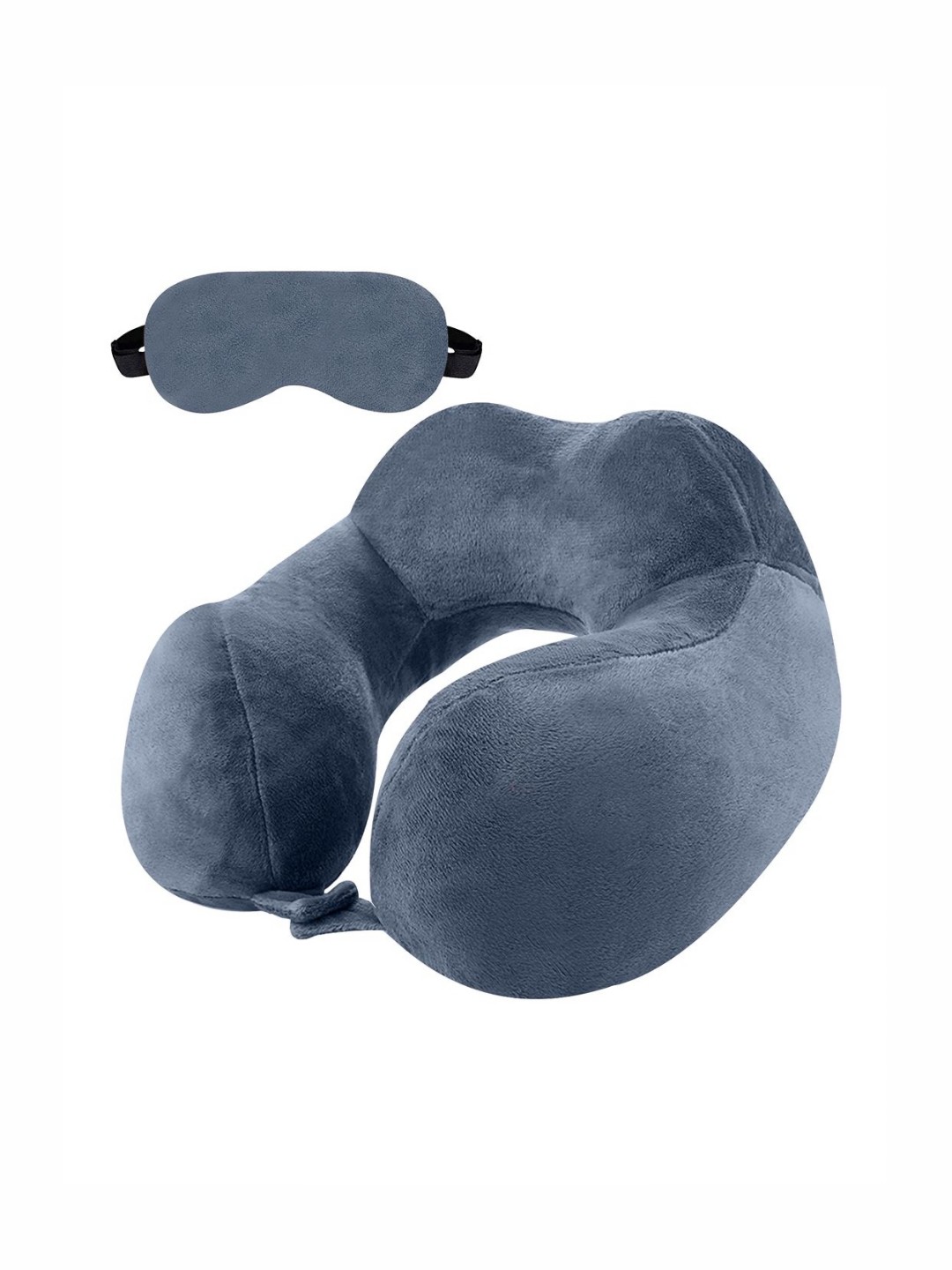 

BILLEBON Grey Fibre Filled Faux Velvet Breathable Travel Pillow