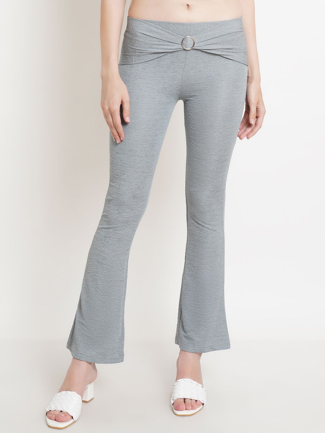 

Popwings Women Smart Non Iron Bootcut Trousers, Grey