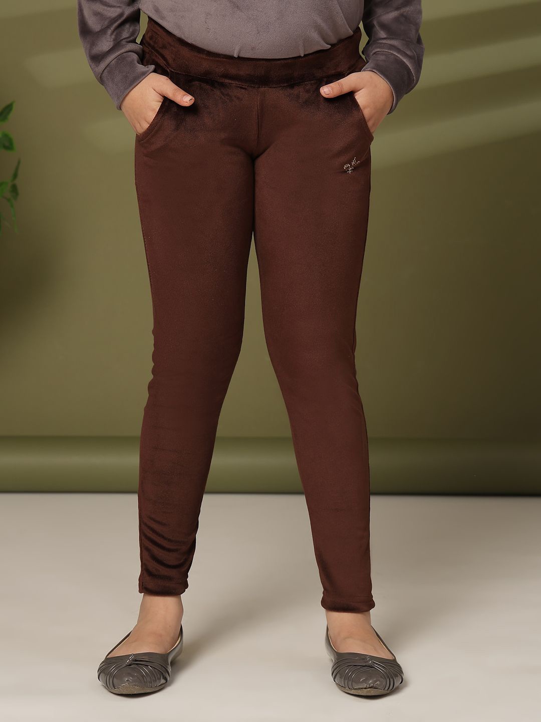 

Albion By CnM Girls Regular Fit Jeggings, Coffee brown