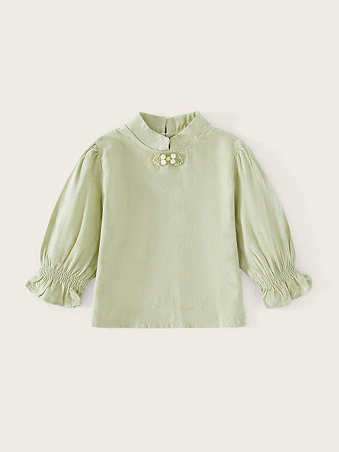 

LULU & SKY Girls Round Neck Cotton Top, Green