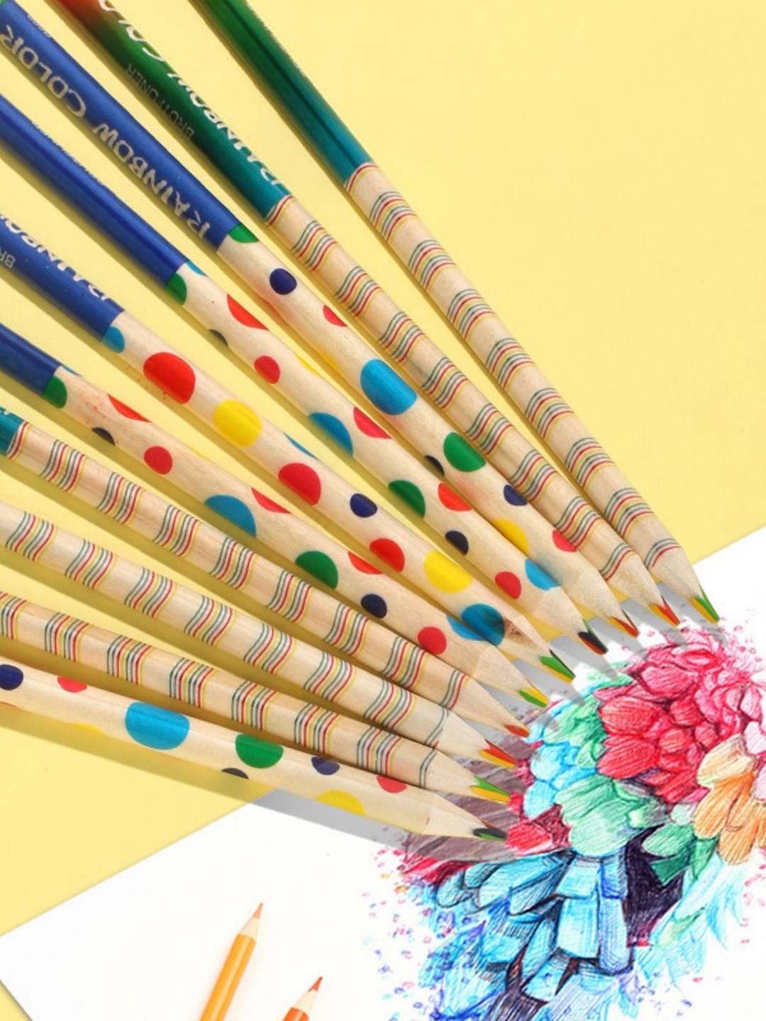 

Tinker Squad Beige & Blue Printed Rainbow Pencil Set Stationery