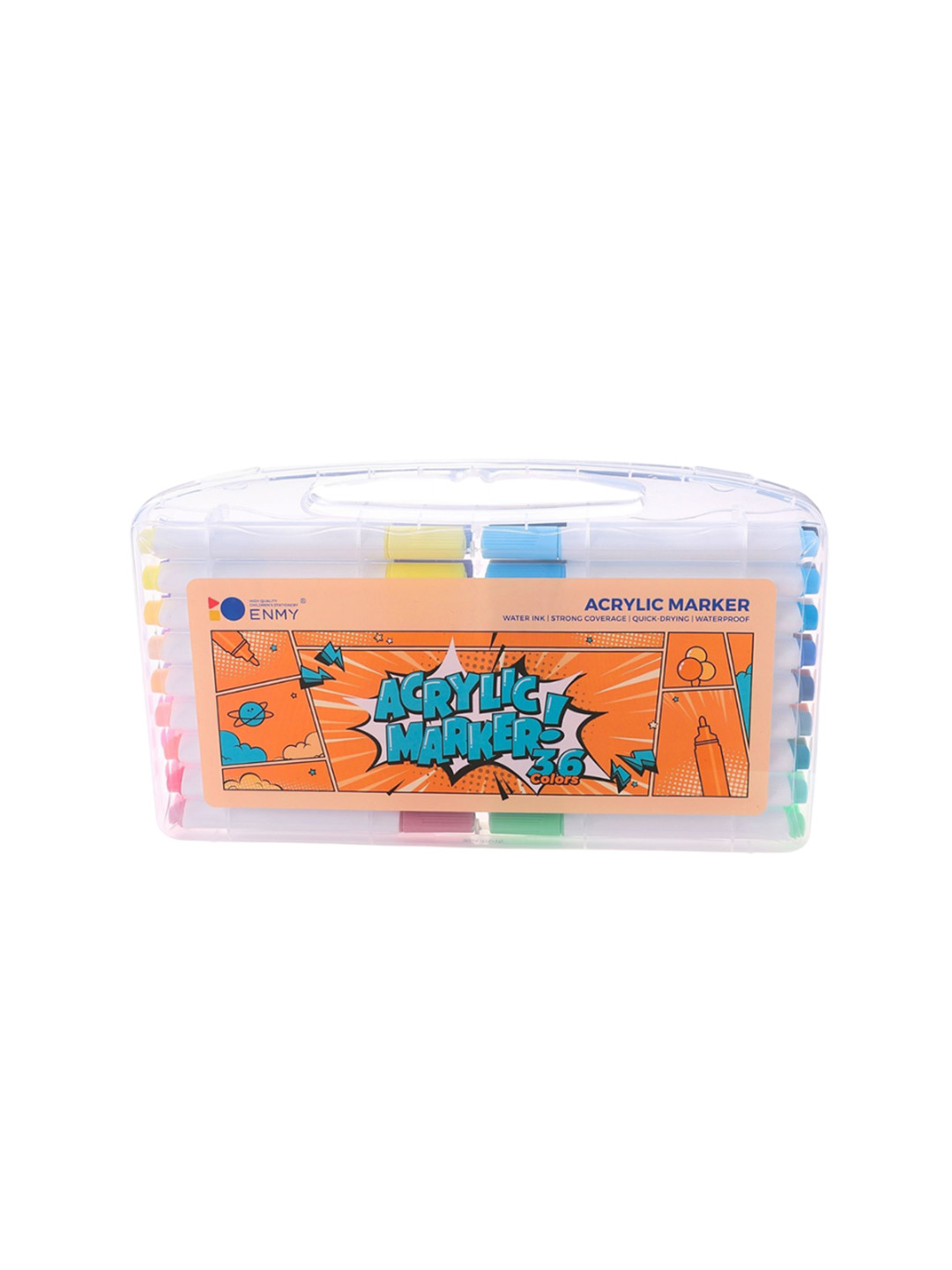 

Tinker Squad Kids 36 Pcs Washable Acrylic Paints Markers Pens Drawing Painting Stationery, Orange