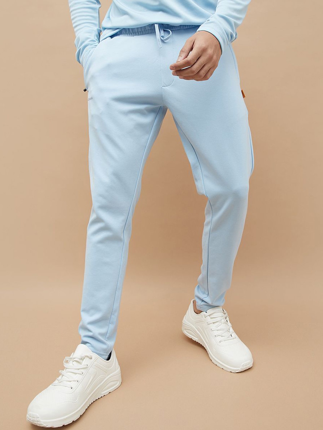 Kappa Men Regular Fit Cotton Track Pants, Blue