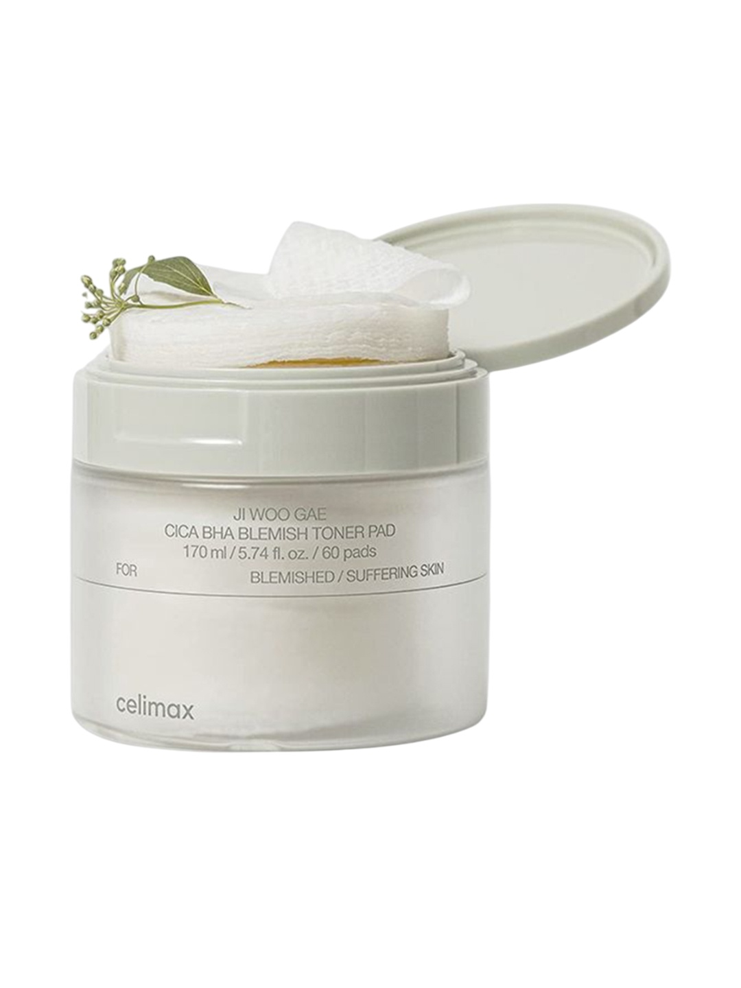 

Celimax Ji Woo Gae Cica Bha Blemish Toner Pad - 170 ml - 60 Pads, White