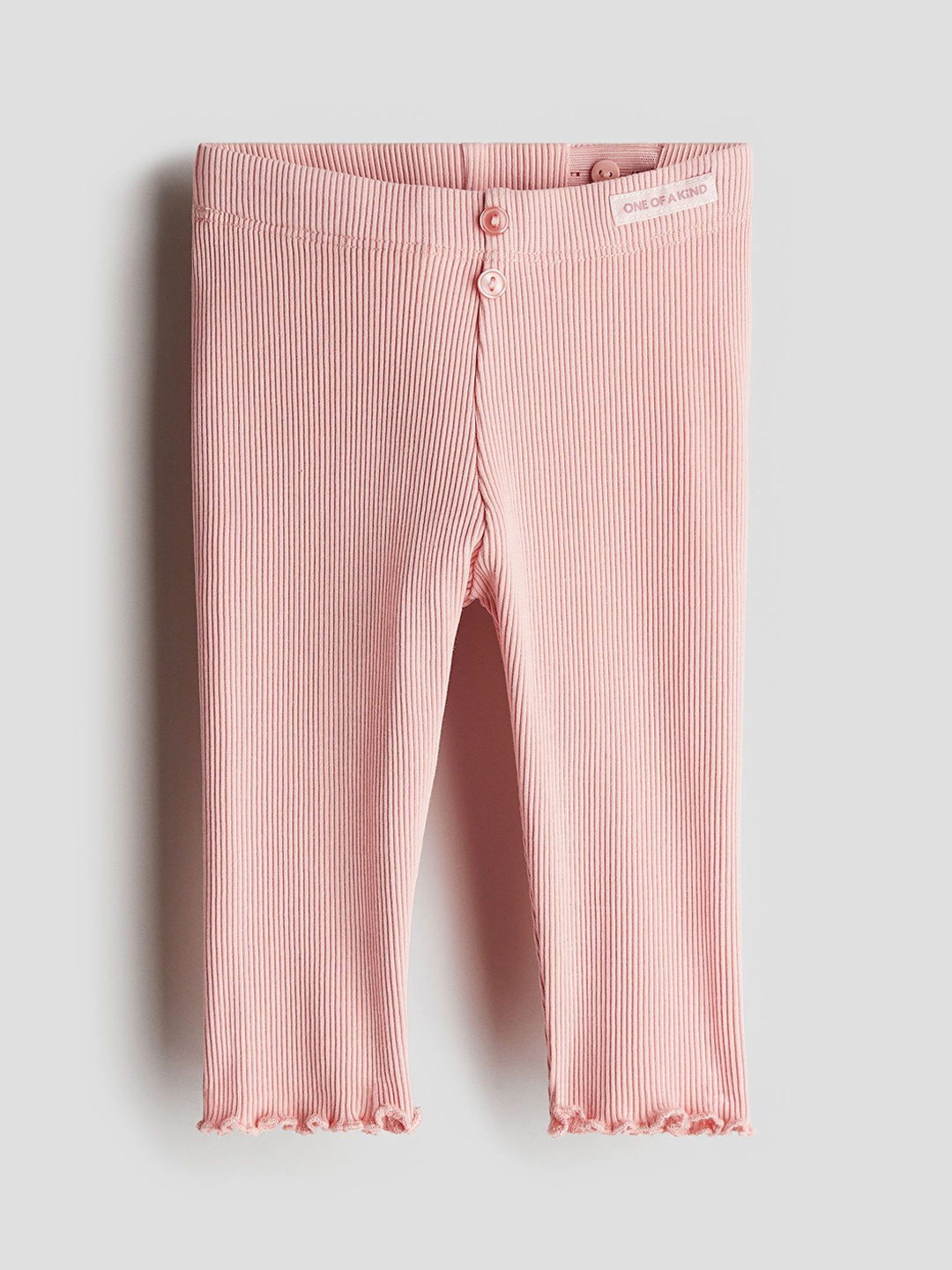 H&M Girls Ribbed Cotton Leggings, Pink