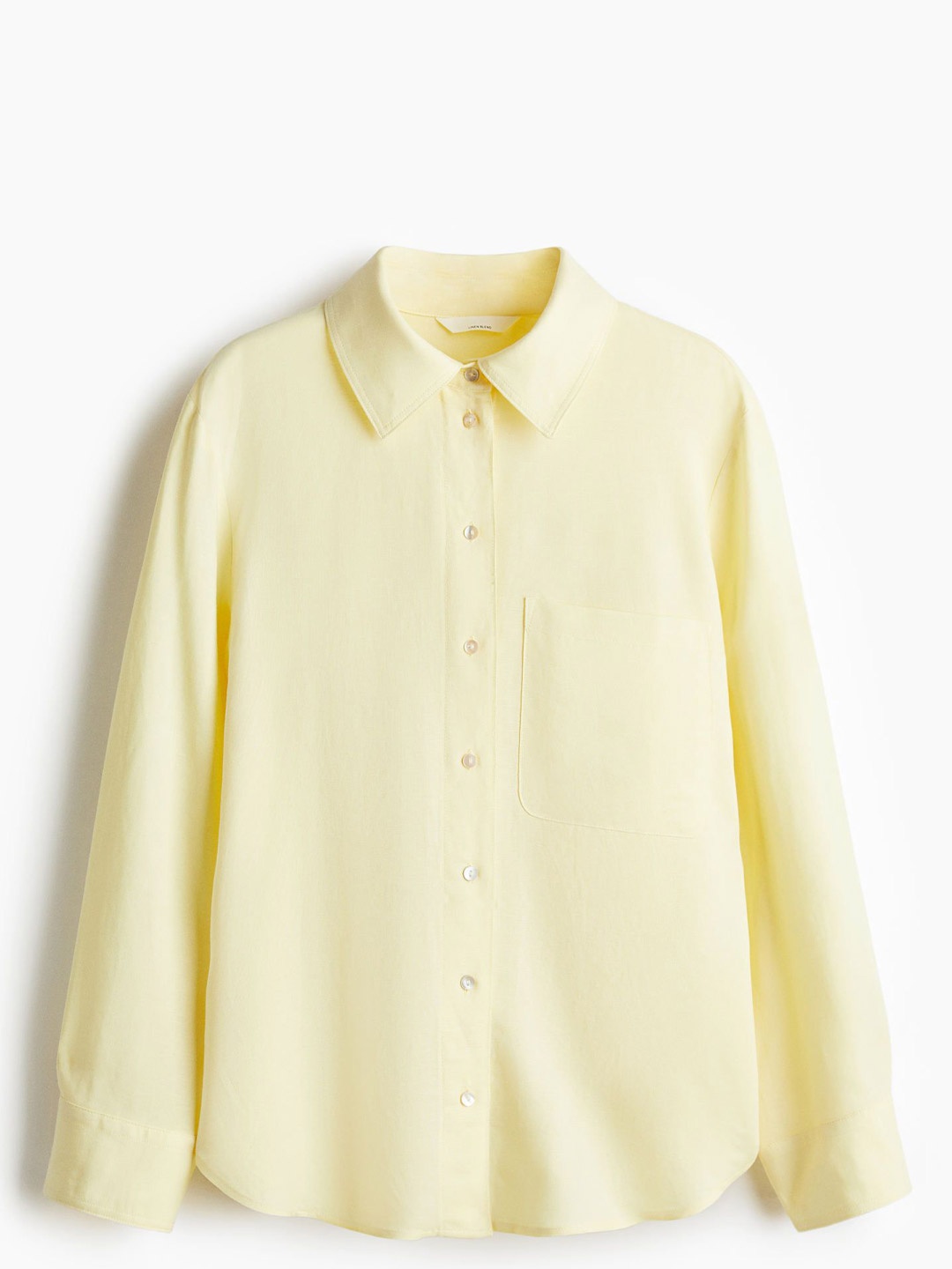 H&M Linen-Blend Shirt, Yellow