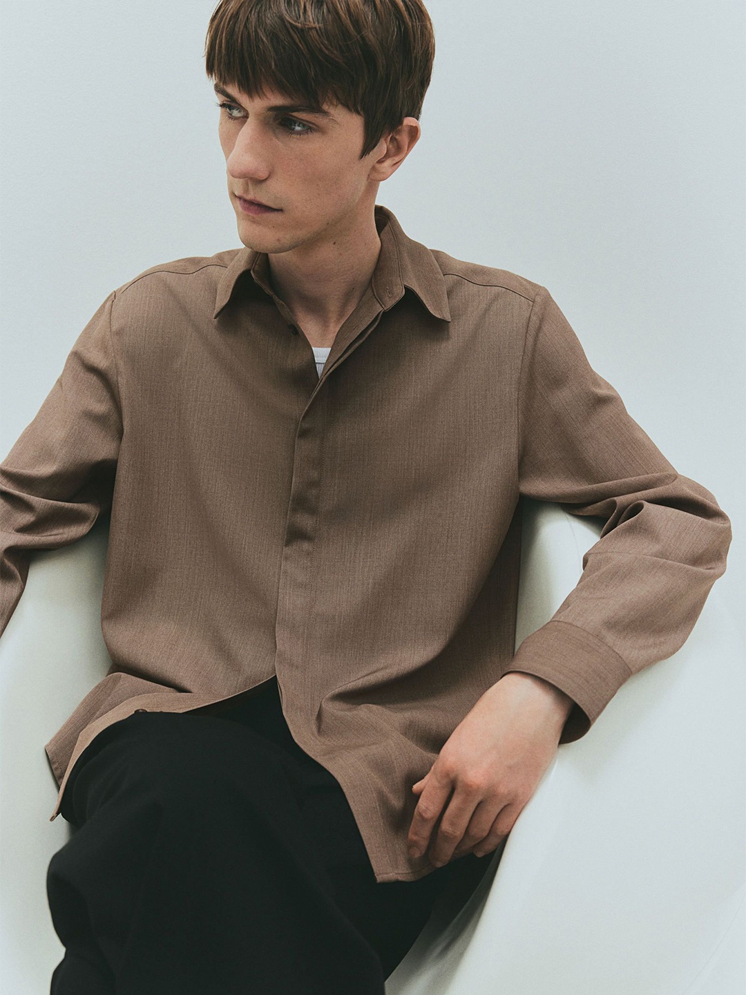 

H&M Regular Fit Shirt, Brown