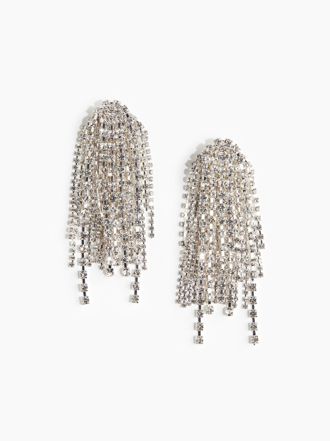

H&M Rhinestone-Chain Earrings, Silver