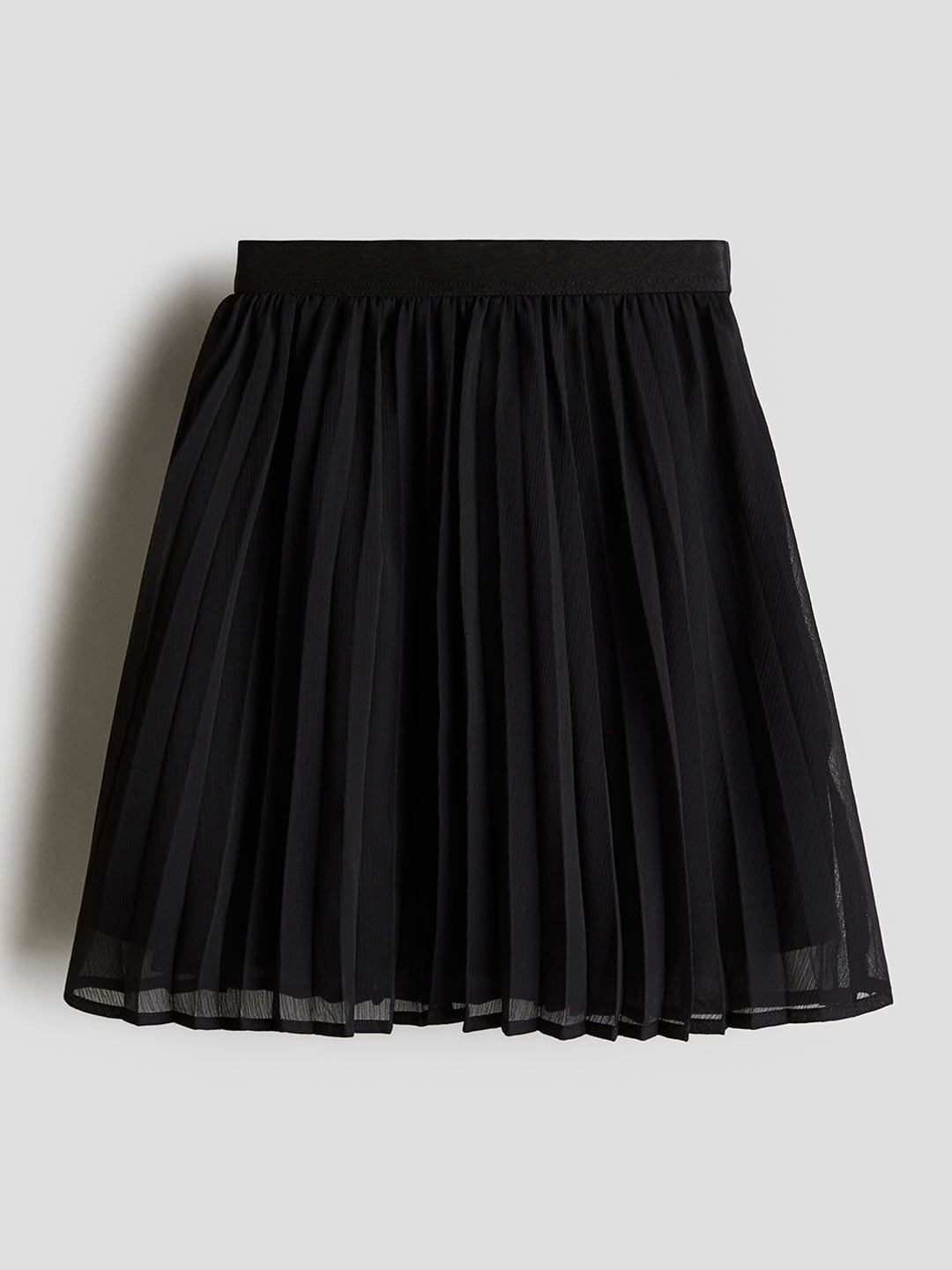 

H&M Pliss Chiffon Skirt, Black