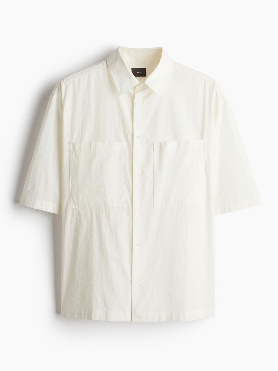 

H&M Regular Fit Short-Sleeved Shirt, White