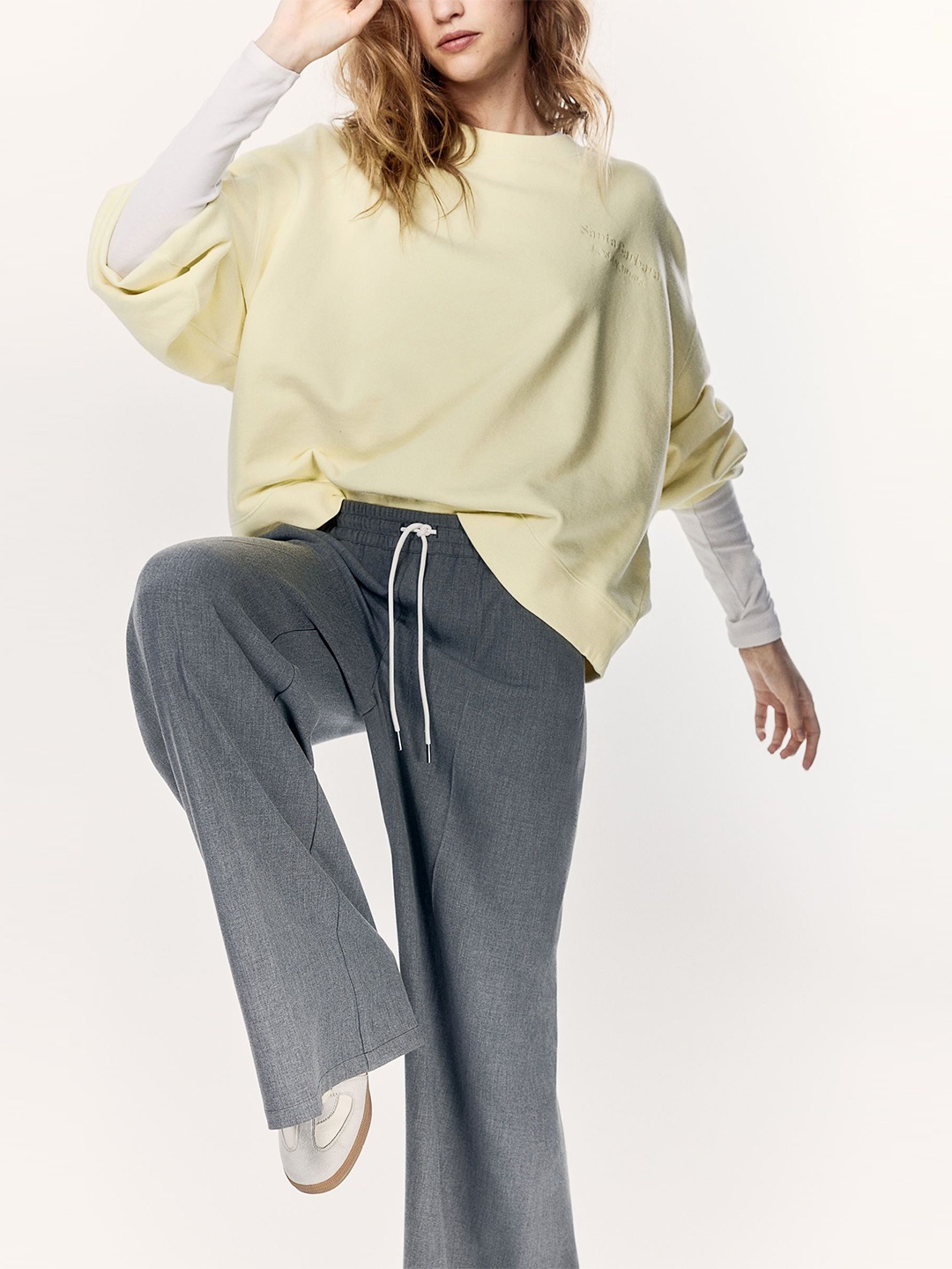 

H&M Text-Motif Sweatshirt, Yellow