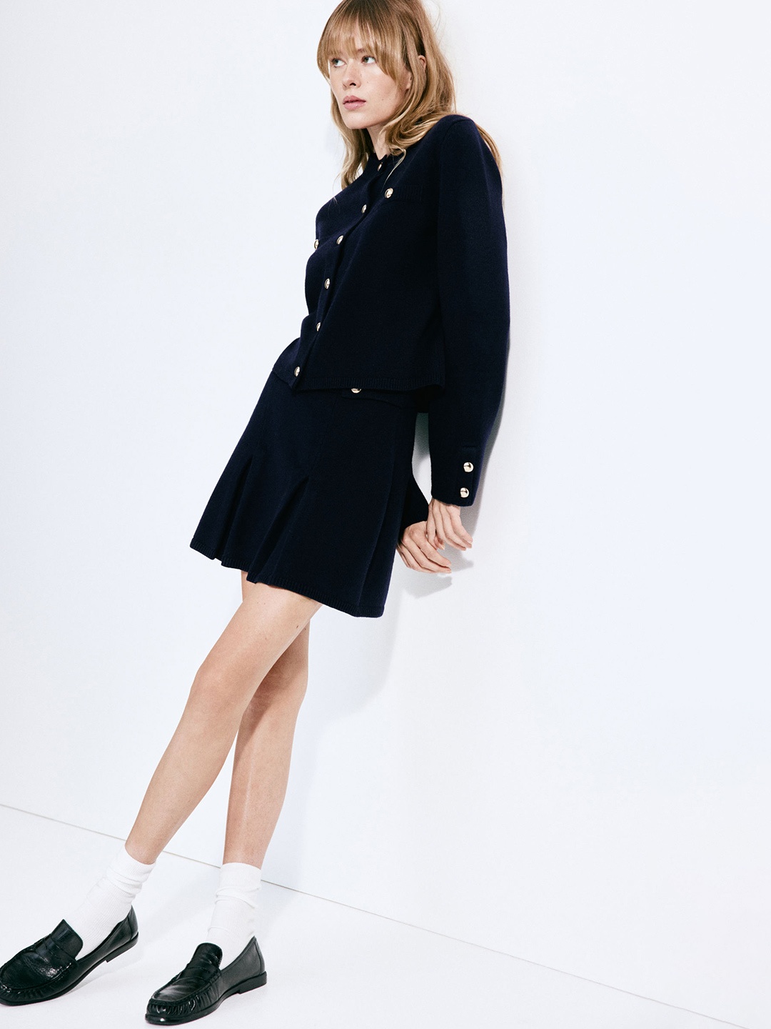 

H&M Women Button-Detail Cardigan, Blue
