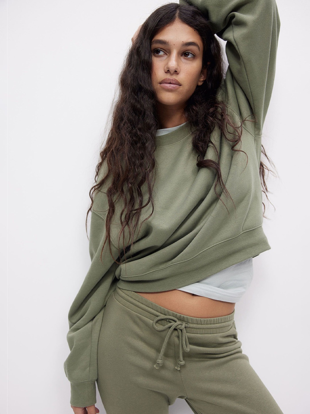 

H&M Loose-Fit Sweatshirt, Green