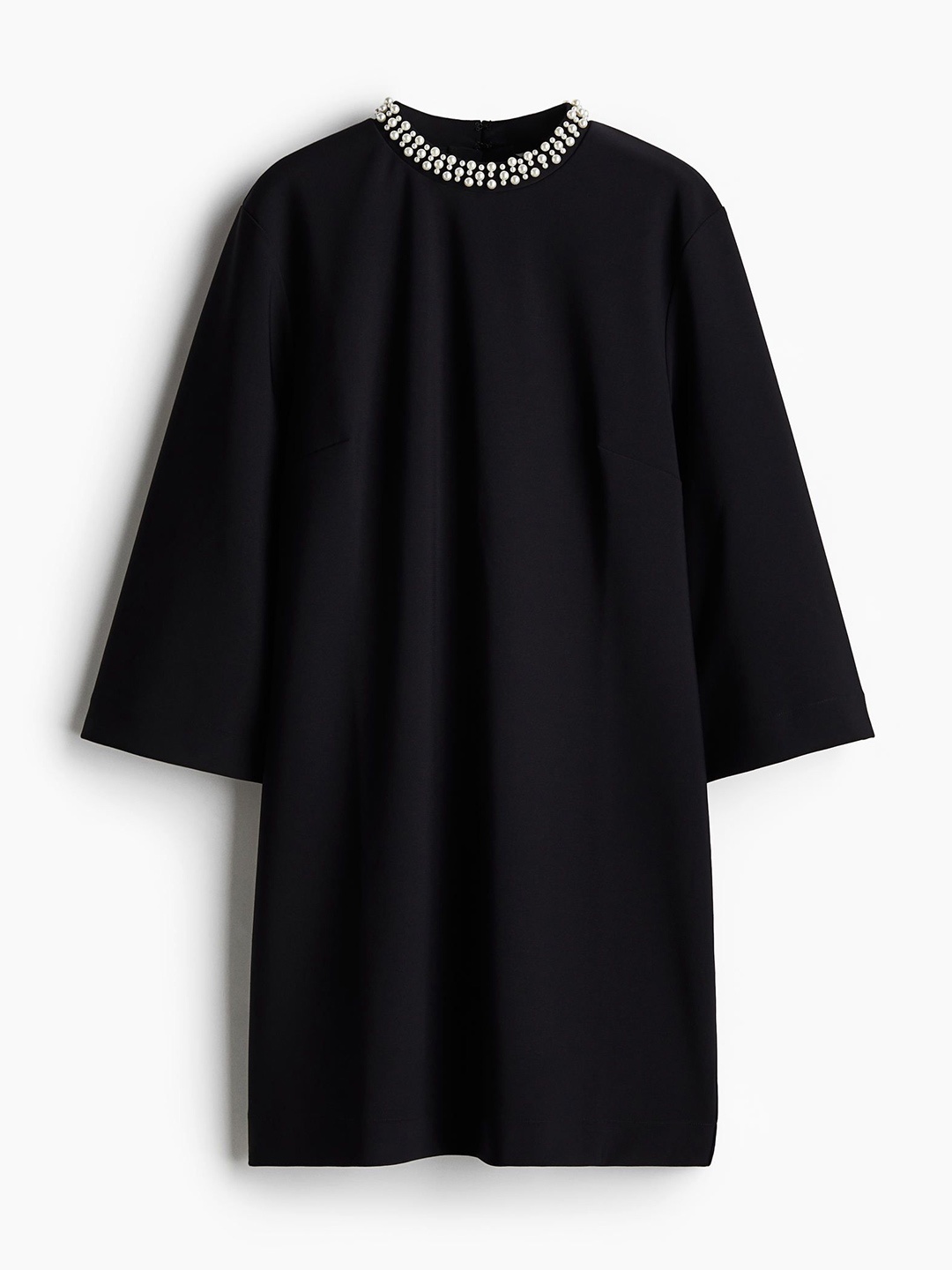 

H&M Beaded-Collar Dress, Black