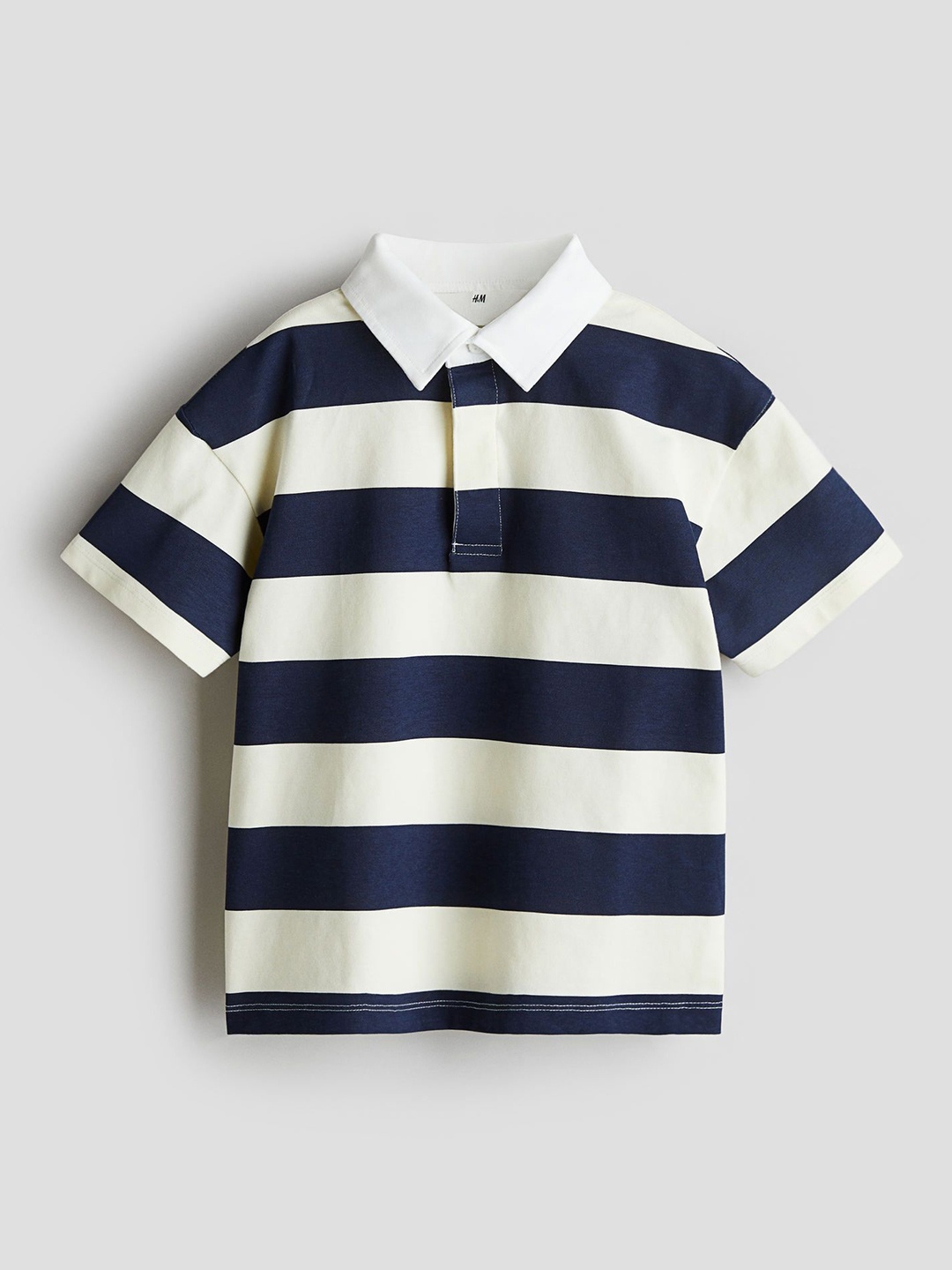 

H&M Printed Cotton Rugby Shirt, Navy blue