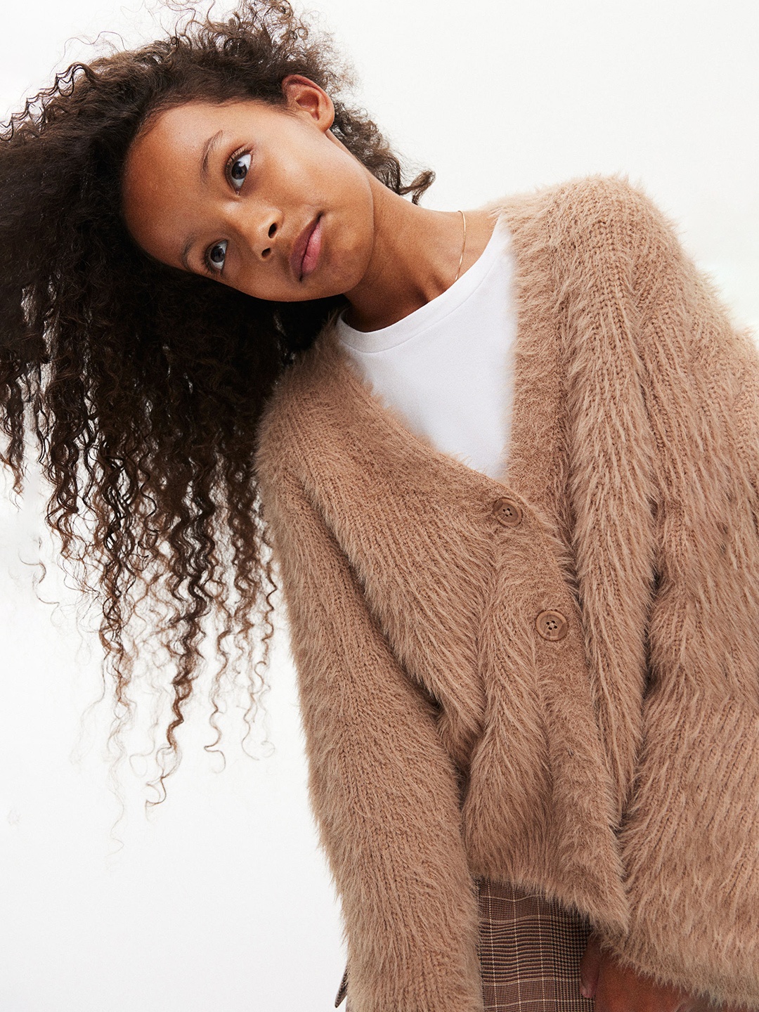 

H&M Fluffy Cardigan, Beige