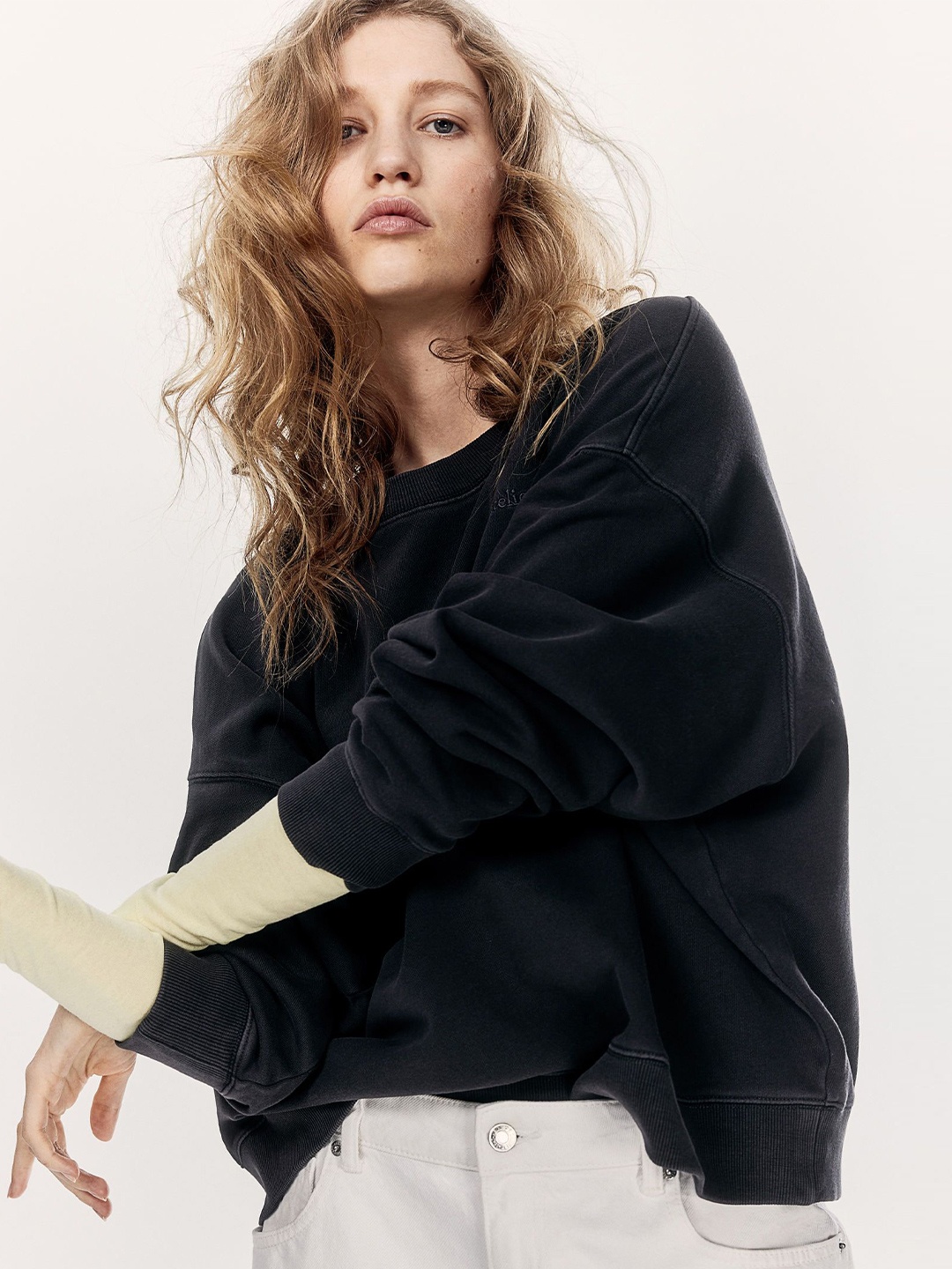 

H&M Women Text-Motif Sweatshirt, Grey