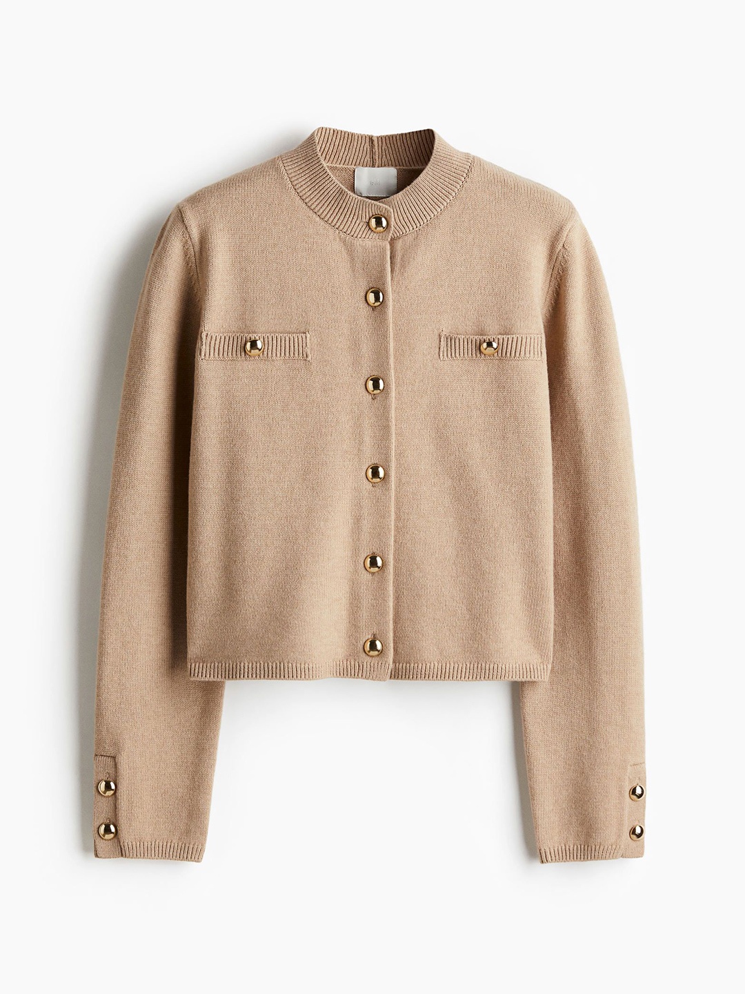 H&M Button-Detail Cardigan, Beige