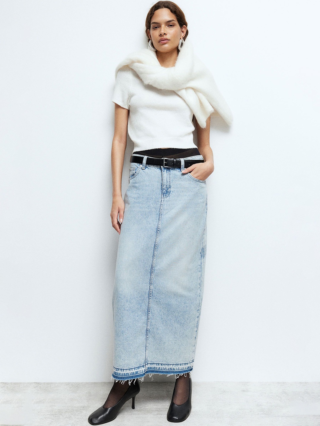 

H&M Fine-Knit T-Shirt, White