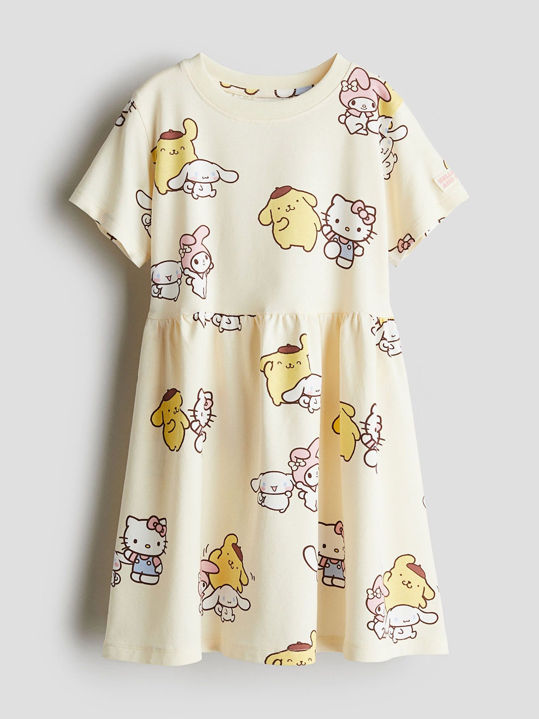 

H&M Girls Patterned Jersey Dress, Yellow